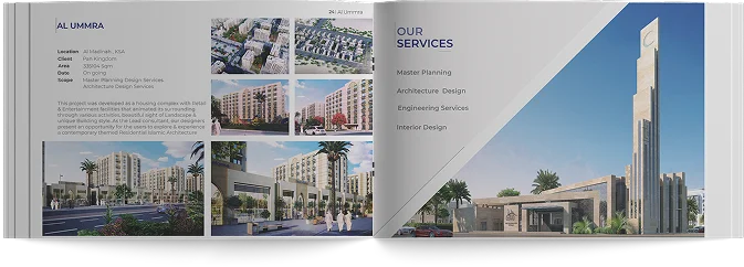 Portfolio spread: the Al Ummra project in Al Madinah, facing Our Services