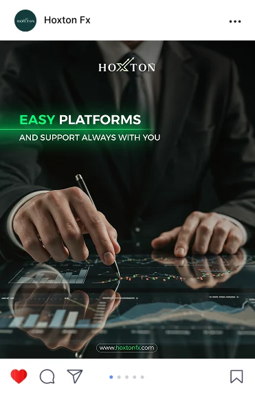 Hoxton FX post: Easy platforms and support always with you, hands at a laptop with market charts