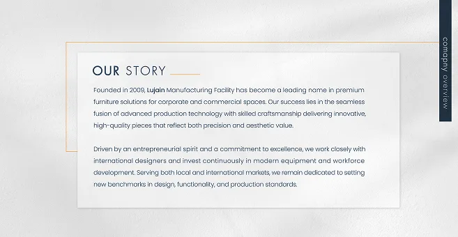 Profile spread: Our Story, founded in 2009