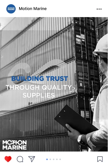 Motion Marine post: an inspector among containers, Building trust through quality supplies