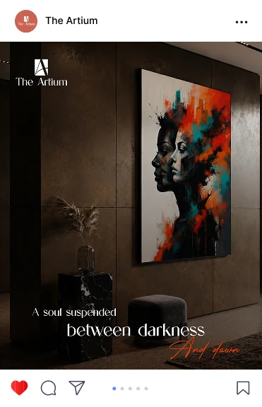 The Artium post: a profile in vivid colour on a dark wall, A soul suspended between darkness