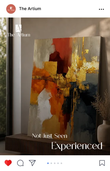 The Artium post: an abstract canvas in a dark room, Not Just Seen, Experienced